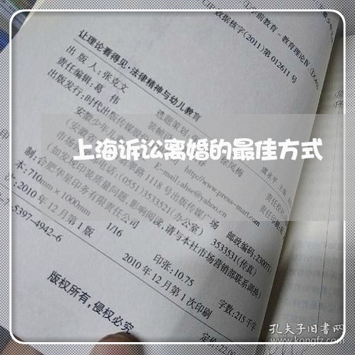 上海诉讼离婚的最佳方式/2023041187138