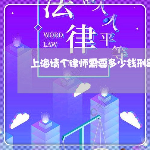 上海请个律师需要多少钱刑事/2023032246937