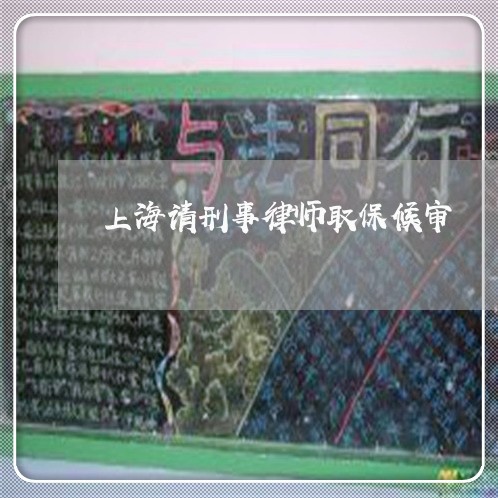 上海请刑事律师取保候审/2023041199474