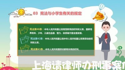 上海请律师办刑事案件有用吗/2023032250725
