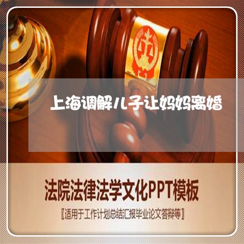 上海调解儿子让妈妈离婚/2023021537260 上海调解儿子让妈妈离婚/2023021537260