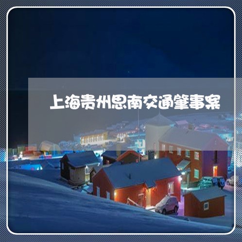 上海贵州思南交通肇事案/2023021635926 上海贵州思南交通肇事案/2023021635926