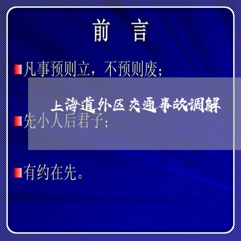 上海道外区交通事故调解/2023041195927