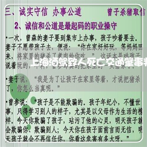 上海酒驾致人死亡交通肇事判例/2023042030472