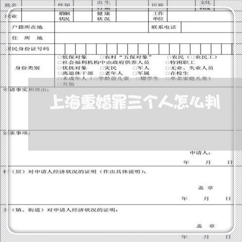 上海重婚罪三个人怎么判/2023041042493