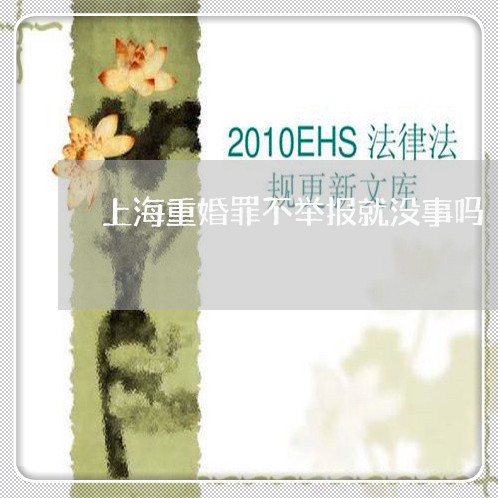 上海重婚罪不举报就没事吗/2023031742613