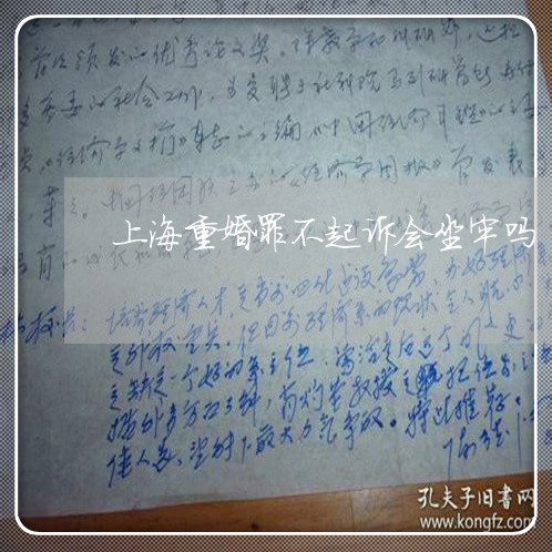 上海重婚罪不起诉会坐牢吗/2023031769395