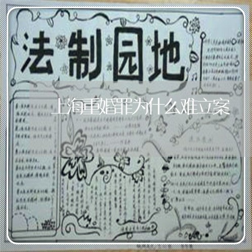 上海重婚罪为什么难立案/2023021437350 上海重婚罪为什么难立案/2023021437350