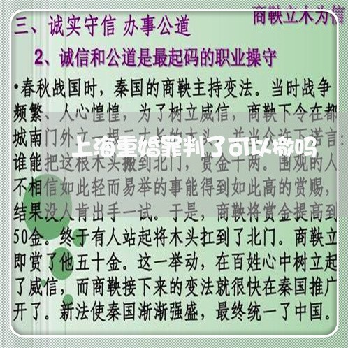 上海重婚罪判了可以撤吗/2023041052925