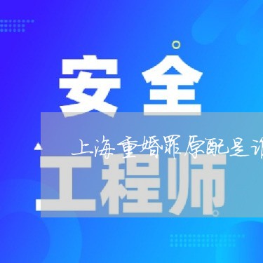上海重婚罪原配是谁负责/2023021597039 上海重婚罪原配是谁负责/2023021597039