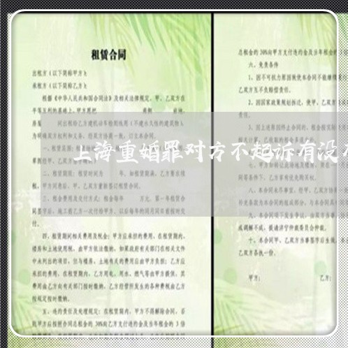 上海重婚罪对方不起诉有没有事/2023041599481