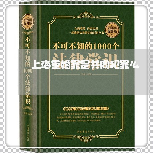 上海重婚罪是共同犯罪么/2023021507170 上海重婚罪是共同犯罪么/2023021507170