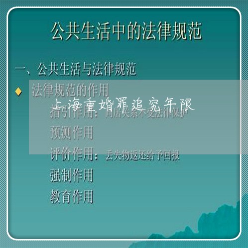 上海重婚罪追究年限/2023032495925