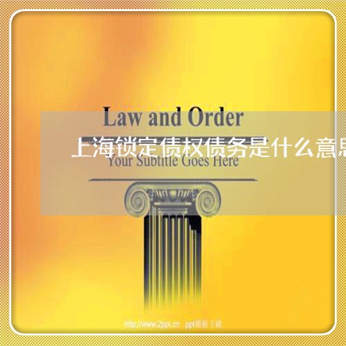 上海锁定债权债务是什么意思/2023032215935 上海锁定债权债务是什么意思/2023032215935