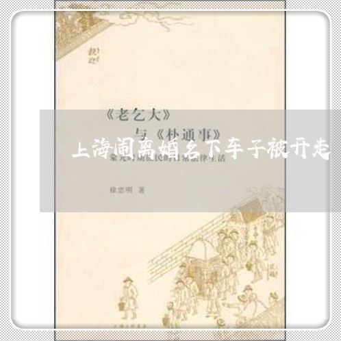 上海闹离婚名下车子被开走/2023030259262 上海闹离婚名下车子被开走/2023030259262