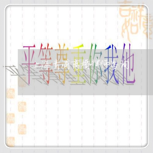 上海青浦离婚律师咨询