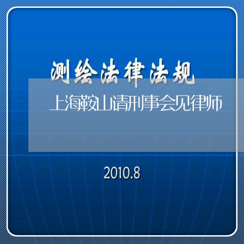 上海鞍山请刑事会见律师/2023041096137