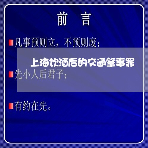 上海饮酒后的交通肇事罪/2023041001703