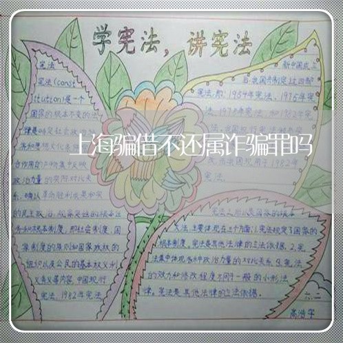 上海骗借不还属诈骗罪吗/2023021518140 上海骗借不还属诈骗罪吗/2023021518140