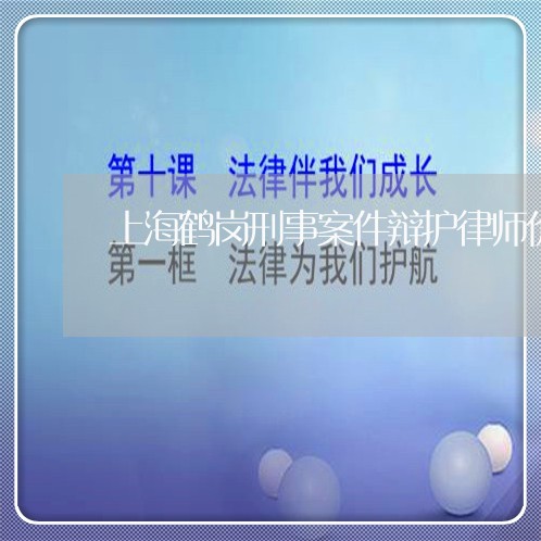 上海鹤岗刑事案件辩护律师价格/2023041445930