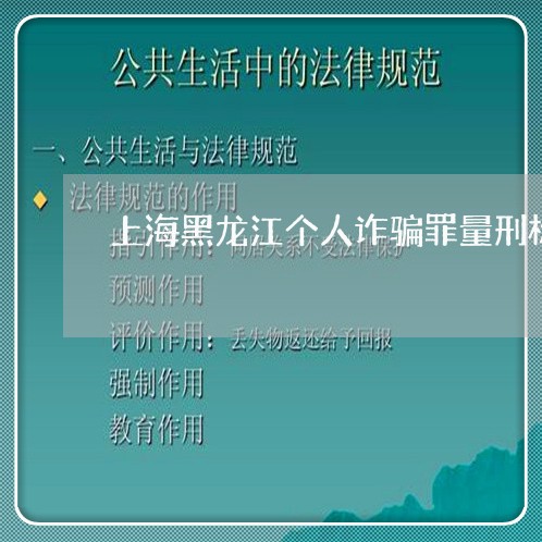 上海黑龙江个人诈骗罪量刑标准/2023041546392