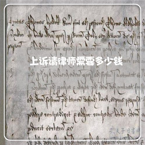 上诉请律师需要多少钱
