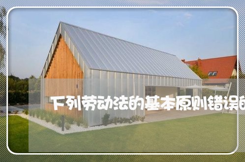 下列劳动法的基本原则错误的是