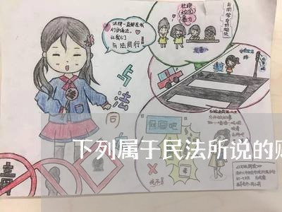 下列属于民法所说的财产 下列属于民法所说的财产