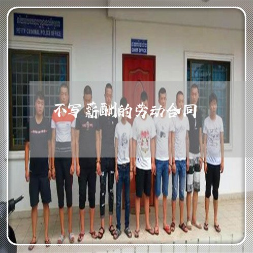 不写薪酬的劳动合同 不写薪酬的劳动合同