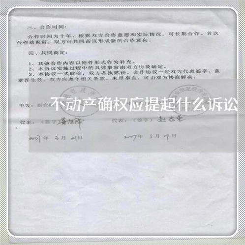 不动产确权应提起什么诉讼