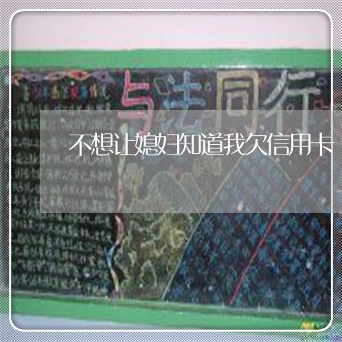 不想让媳妇知道我欠信用卡 不想让媳妇知道我欠信用卡