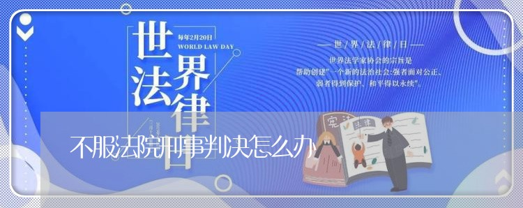 不服法院刑事判决怎么办