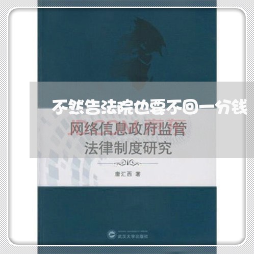 不然告法院也要不回一分钱 不然告法院也要不回一分钱