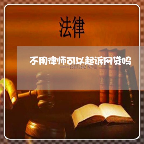 不用律师可以起诉网贷吗/2023112540459