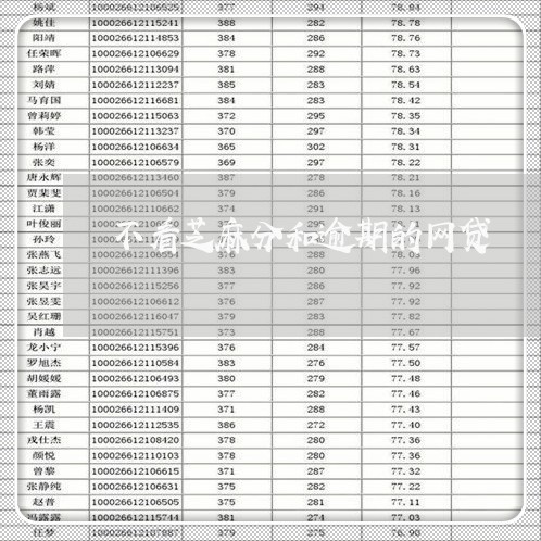 不看芝麻分和逾期的网贷 不看芝麻分和逾期的网贷