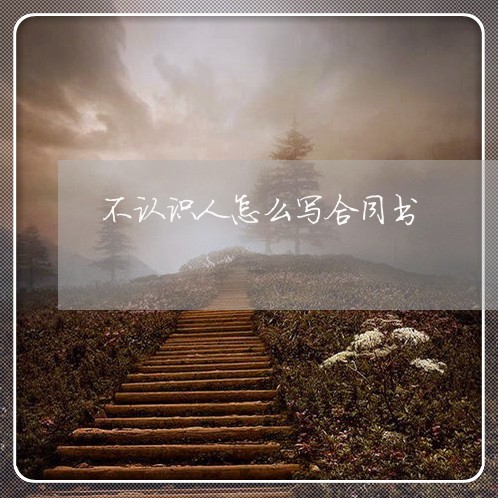 不认识人怎么写合同书/2023060106926 不认识人怎么写合同书/2023060106926