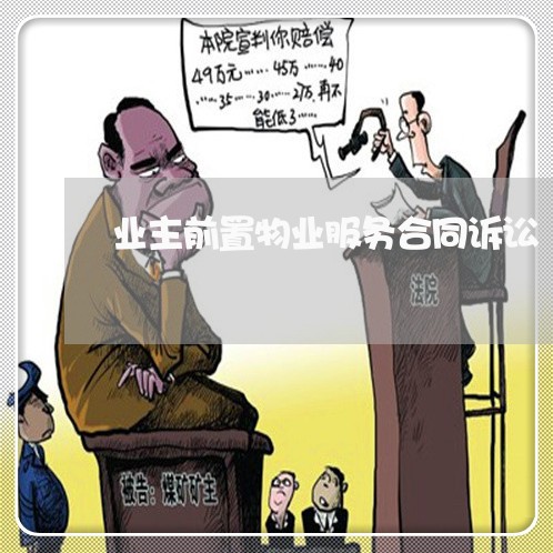业主前置物业服务合同诉讼 业主前置物业服务合同诉讼