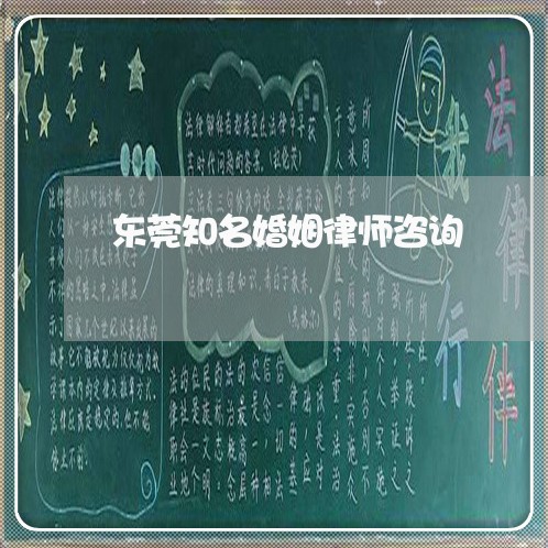 东莞知名婚姻律师咨询 东莞知名婚姻律师咨询