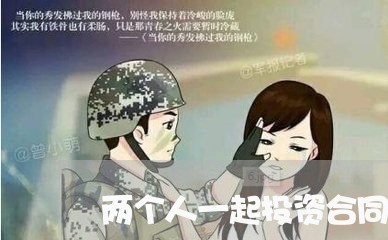 两个人一起投资合同怎么写/2023061971516