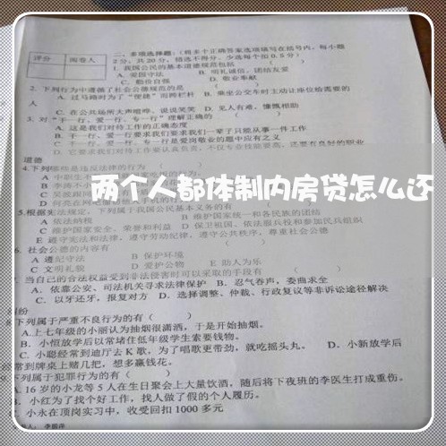 两个人都体制内房贷怎么还/2023061072724