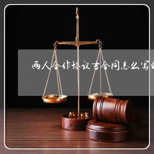 两人合作协议书合同怎么写的好/2023061694806