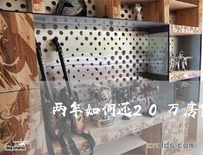 两年如何还20万房贷款/2023041872026