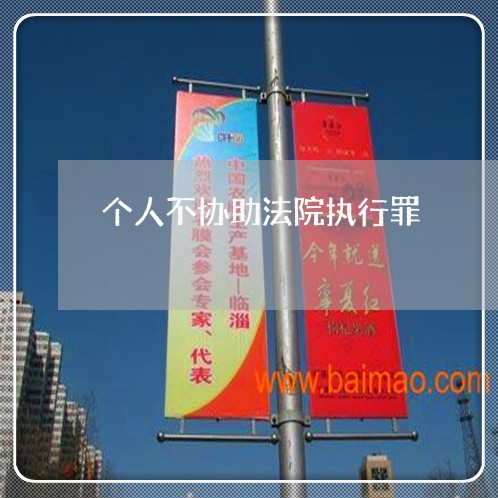 个人不协助法院执行罪