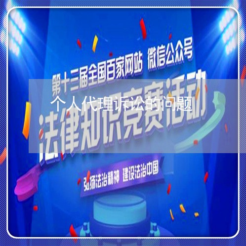 个人代理诉讼的问题 个人代理诉讼的问题