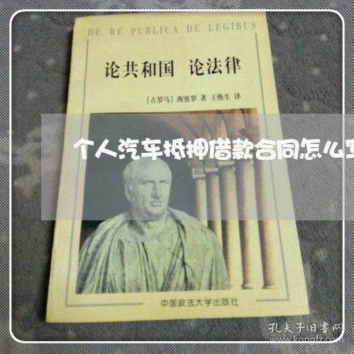 个人汽车抵押借款合同怎么写的/2023060259370