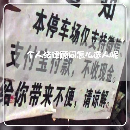 个人法律顾问怎么选人呢 个人法律顾问怎么选人呢