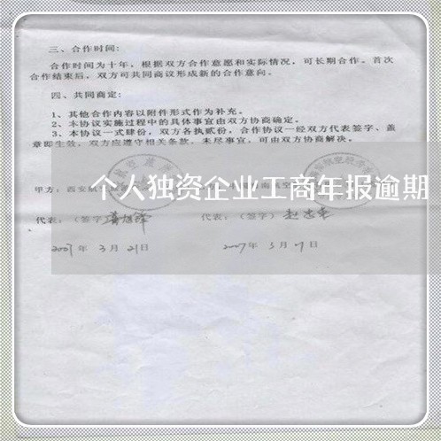 个人独资企业工商年报逾期 个人独资企业工商年报逾期