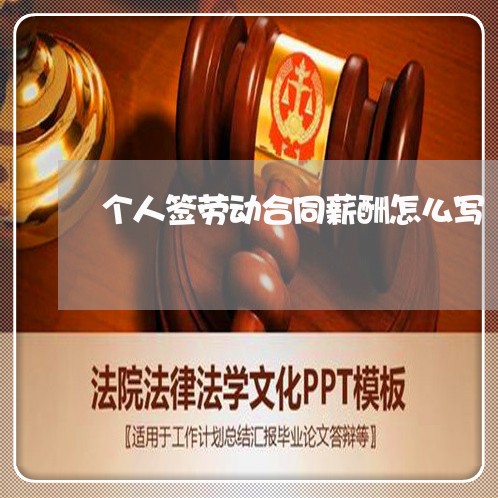 个人签劳动合同薪酬怎么写/2023041543716