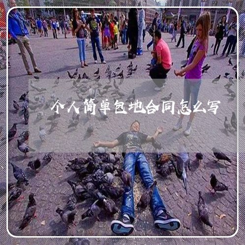 个人简单包地合同怎么写/2023040216947