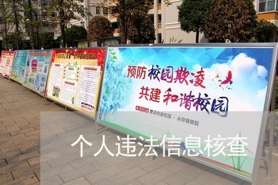个人违法信息核查 个人违法信息核查